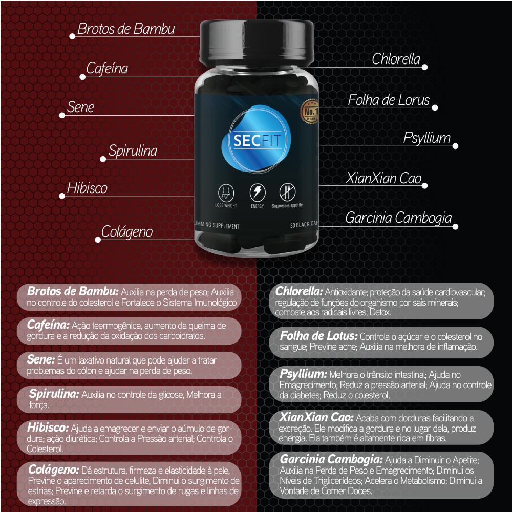 SECFIT – Emagrecedor 30 Cápsulas - 3 Potes - Image 2